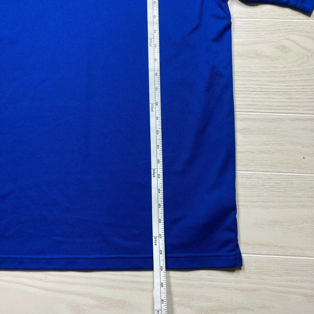 2 Adidas Men's ClimaLite‎ Three Stripe Polo Golf Shirts Blue Size Medium